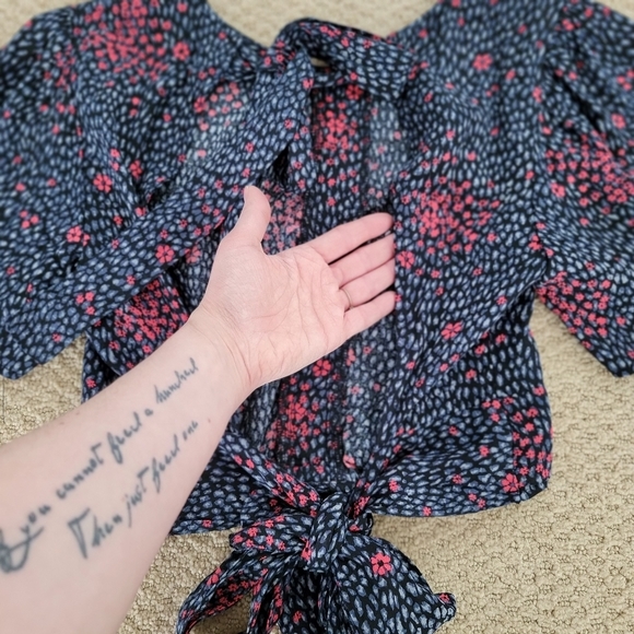 Free People Two Piece Floral Pants and Top Size XS Spring Summer Wide Leg - Picture 8 of 14